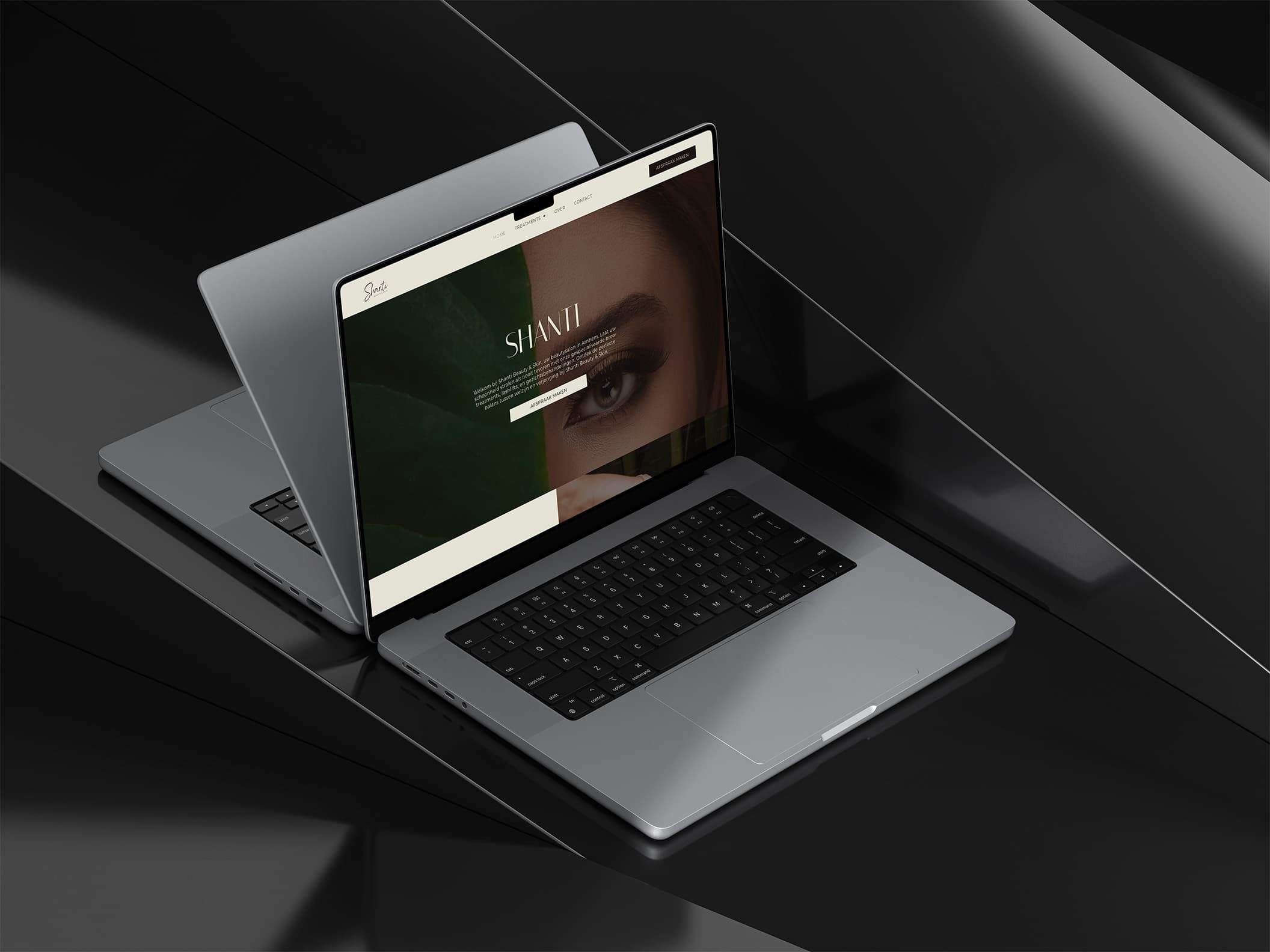 Voorbeeld van een website voor een beautysalon, gebouwd door Fortune Agency